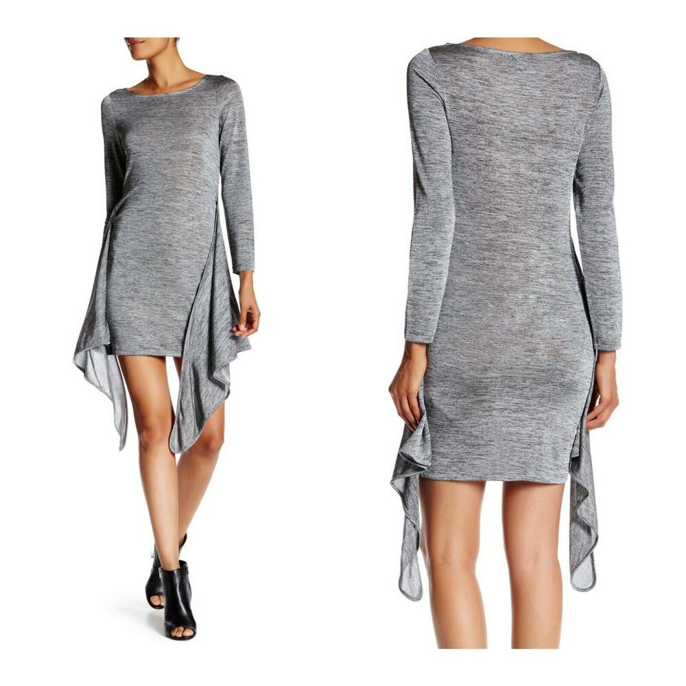 The Kooples Women's Sharkbite Hem Dress Heather Gray Poly Size 2